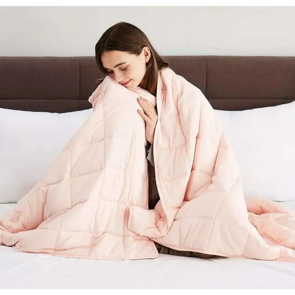 CuteKing Weighted Blanket 15lb 60x80 Pink Adults Glass Beads Open Box New - Picture 1 of 7